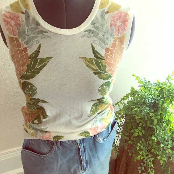 J. Crew Collection Mixed Fruit Tropical Tank XS - Picture 1 of 6